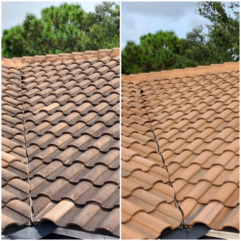 tile roof washing