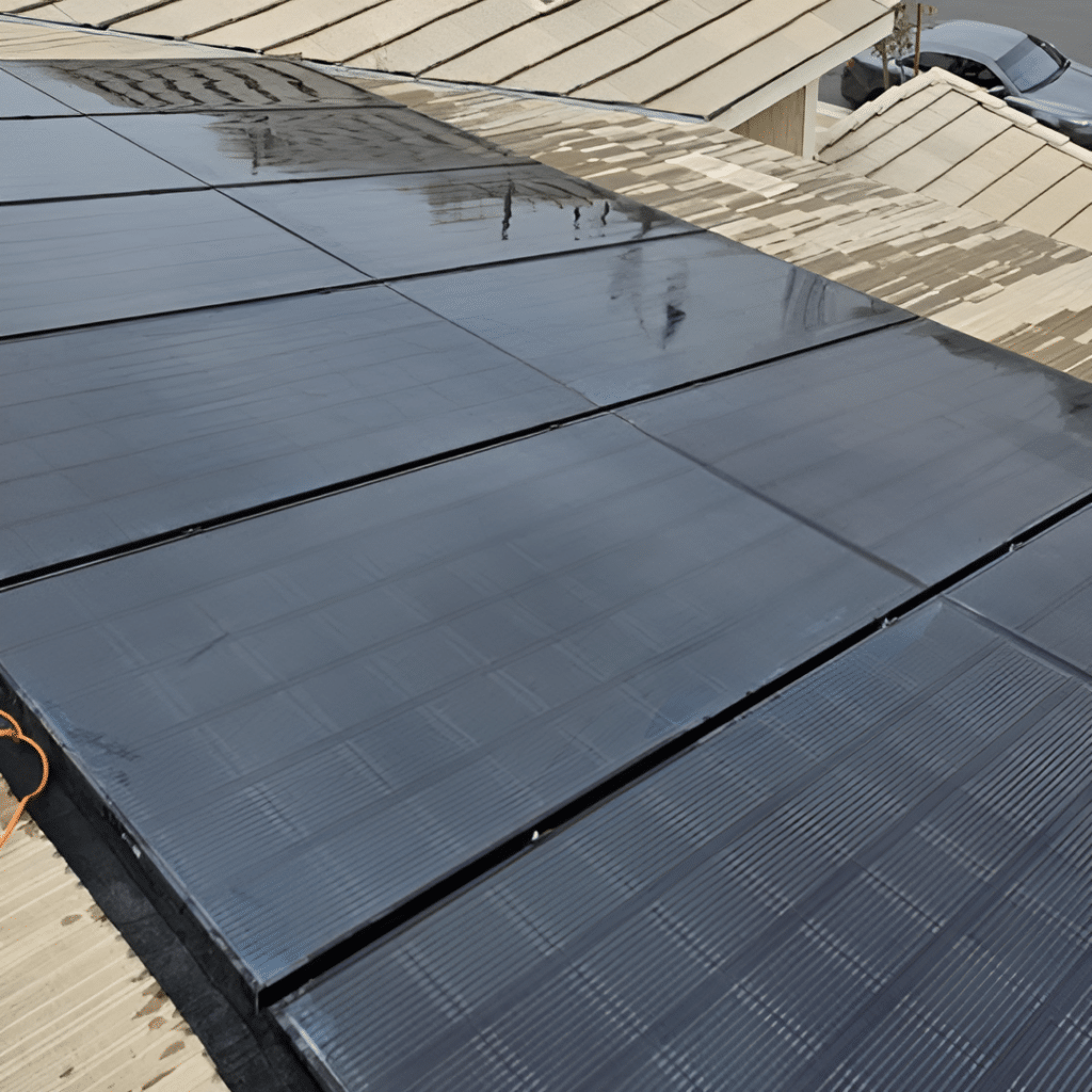 roof solar panel cleaning